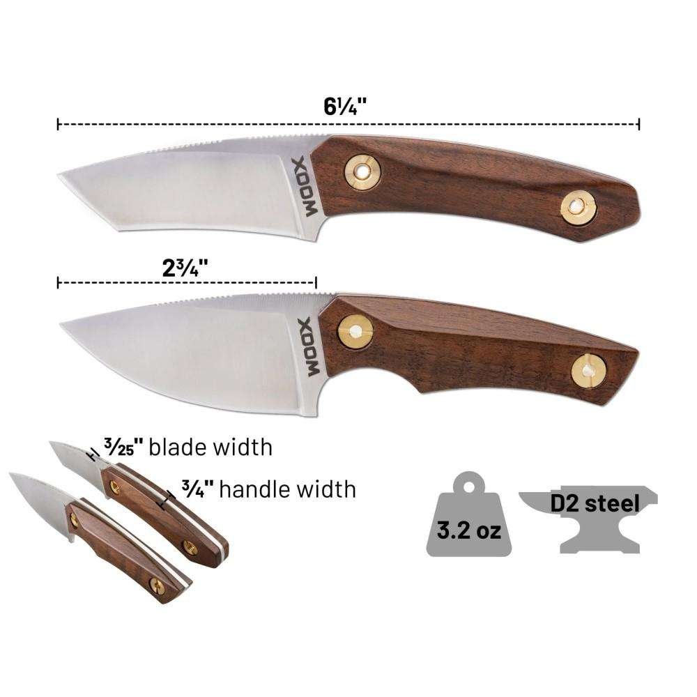 Woox BU.KNF040.01 Bad Boy Knife 2-3/4" Reverse Tanto Walnut Handle - Woox