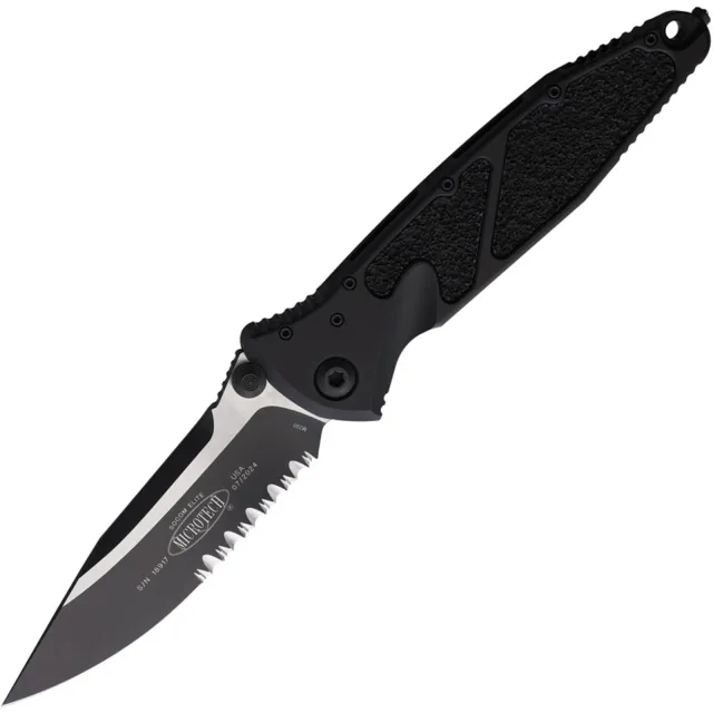 Microtech Socom Elite 160-2T 3.98 In Partial Serrated Black Handle