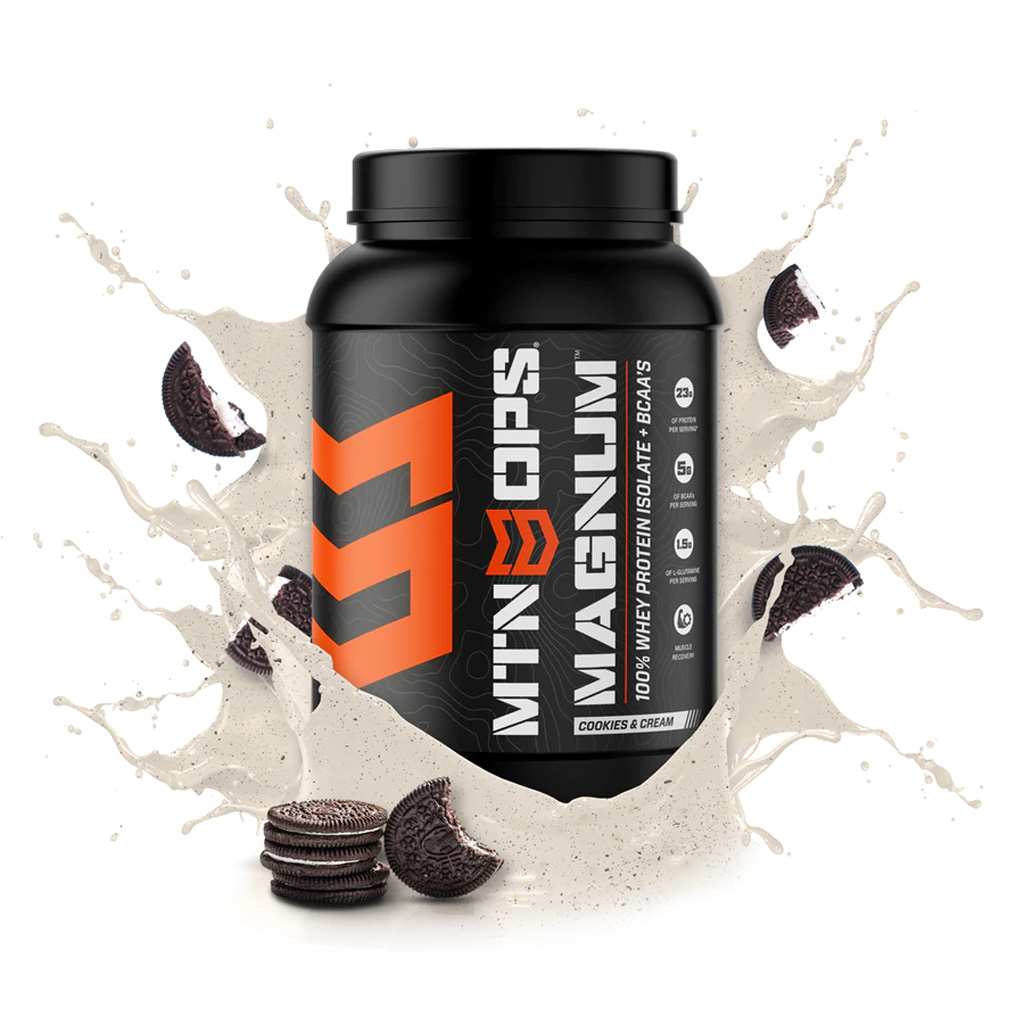 MTN Ops Magnum 3105950129 Protein Powder, Cookies & Cream, 23g Protein - MTN OPS