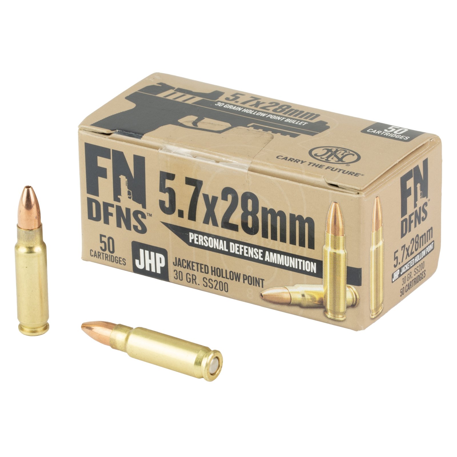 FN 10700030 DFNS 5.7x28mm 30gr Jacketed Hollow Point 50 Per Box/10 Case