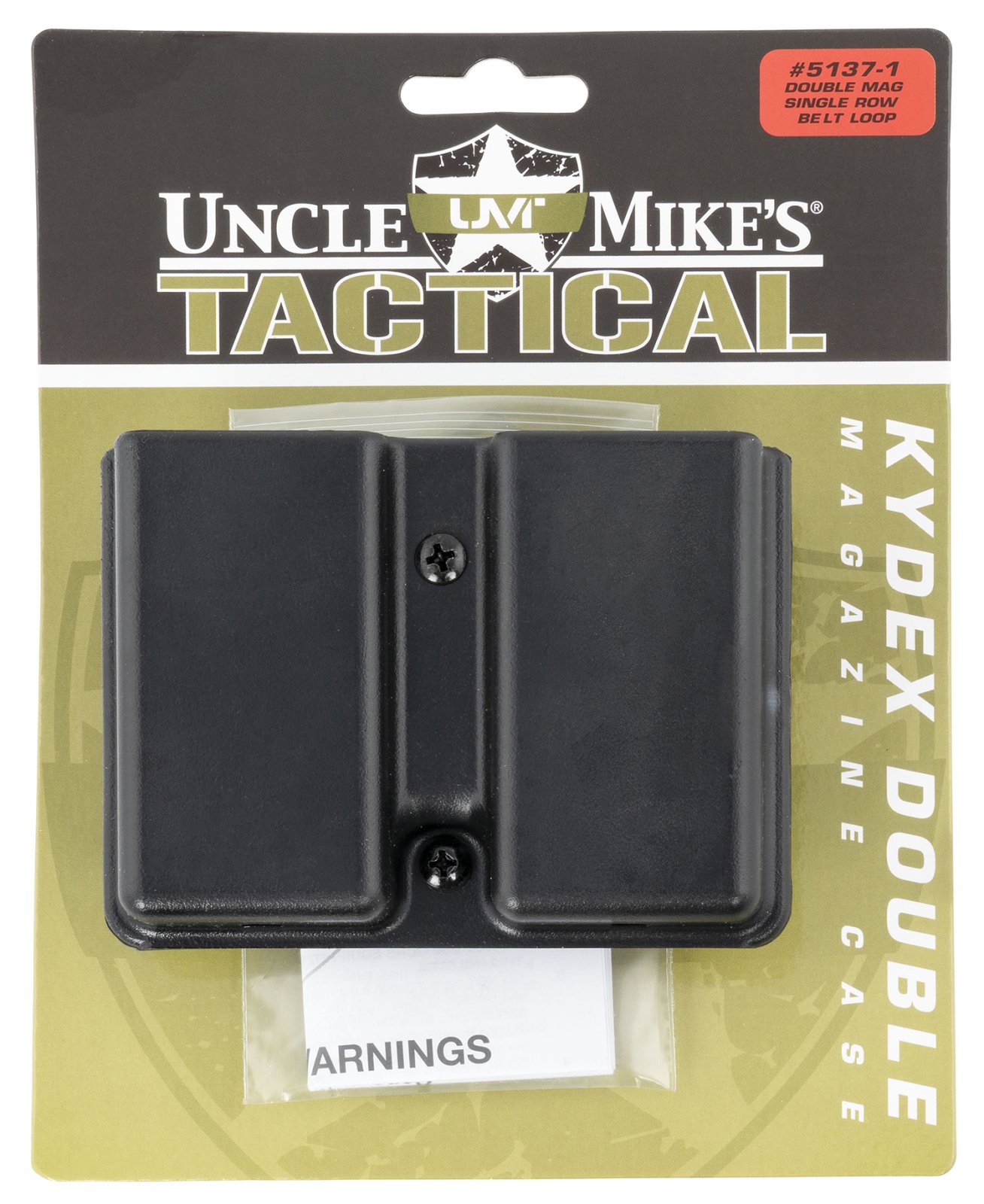 Uncle Mike's Kydex Double Mag Case Belt Clip Mount Black 51371 - Uncle Mike's - BLACK