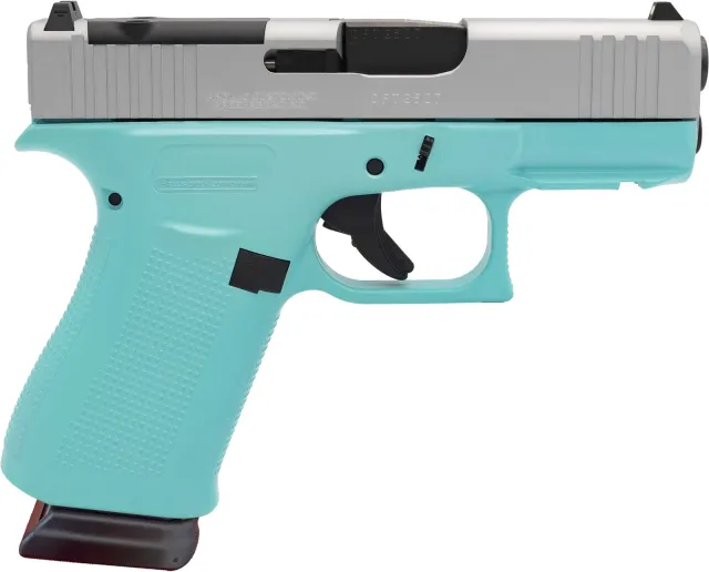 Glock 43X MOS 9mm Luger 3.41 In 16 Round Blue Silver Polymer - Glock - 9mm Luger