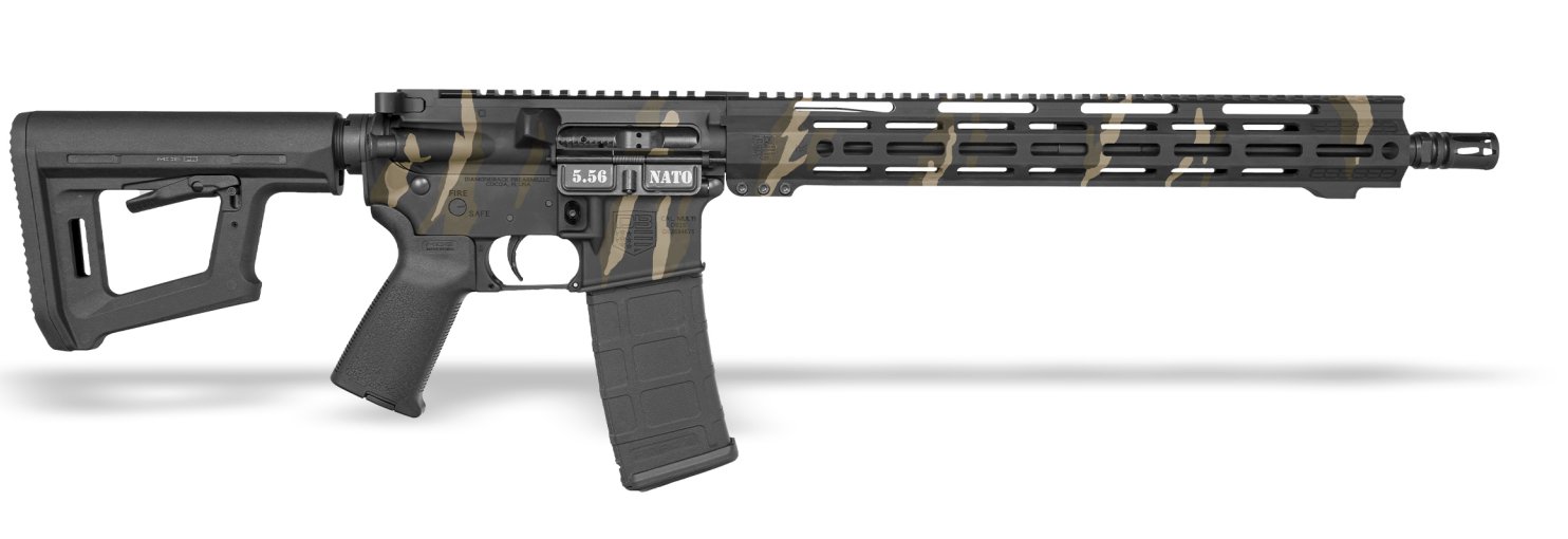 DiamondBack DB15 Carbon 5.56 NATO 30+1 16 Tiger Stripe Camo Cerakote  - Diamondback Firearms - 5.56 NATO
