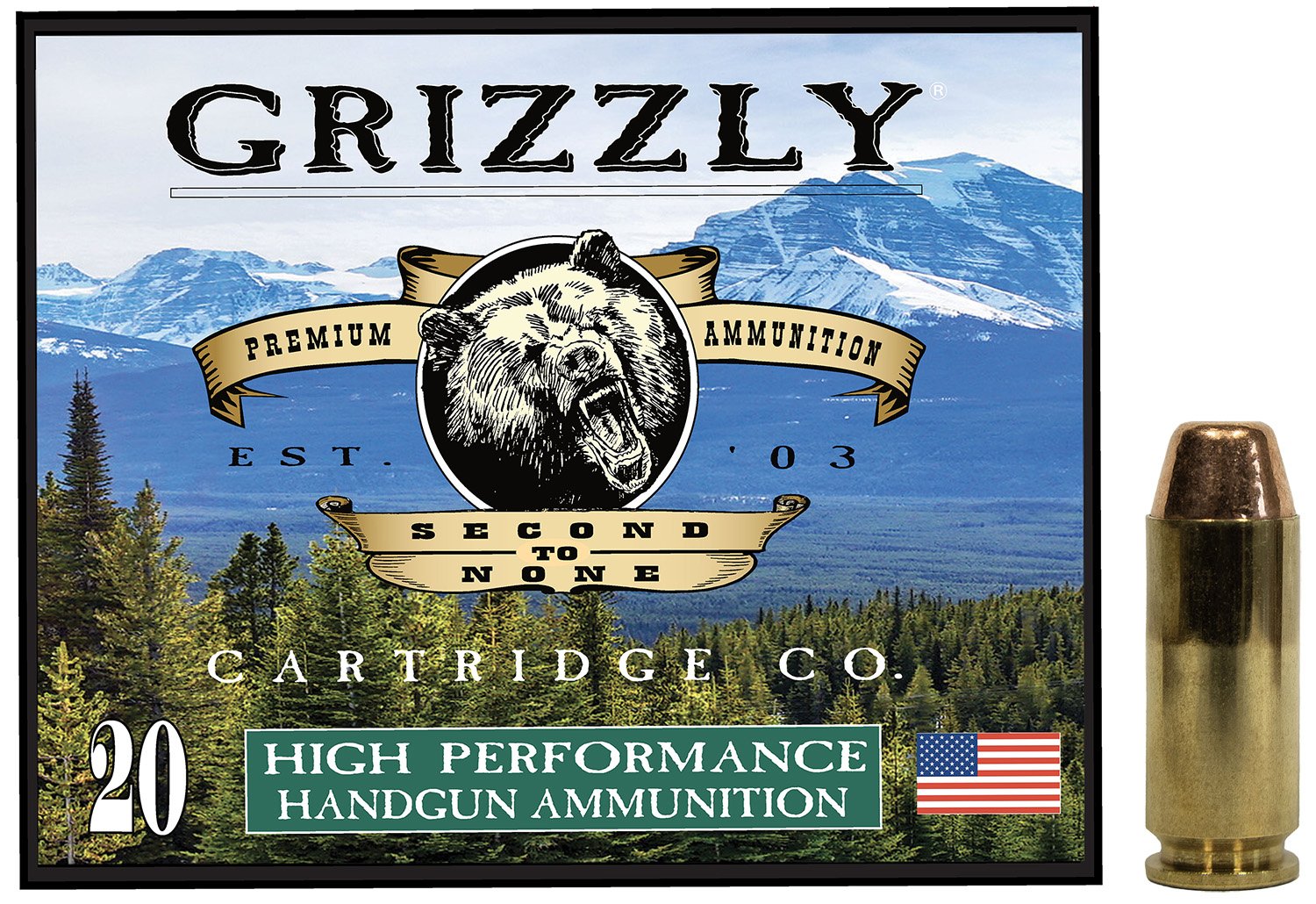Grizzly GC10CM2 10mm Auto 200gr FMJ Flat Point Ammo, 20/Box - GRIZZLY - 10MM AUTO