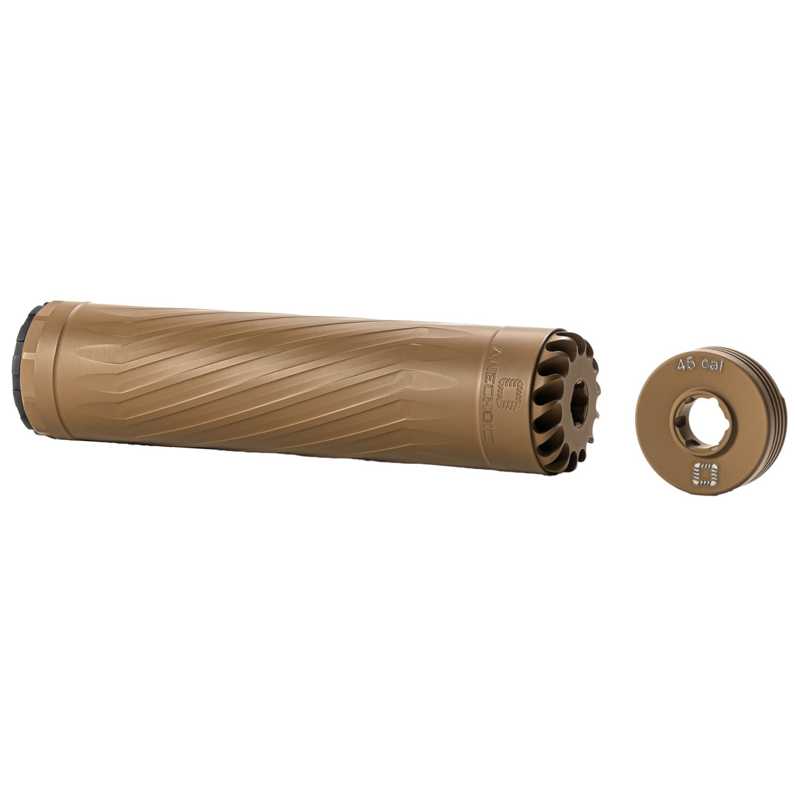 ANECHOIC X-45-FDE Suppressor, 458 Win Mag/45 Cal, Titanium, FDE Cerakote - ANECHOIC - .458 Win Mag