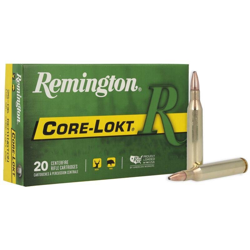 Remington Ammunition 21507 Core-Lokt Hunting 25-06 Rem 100 gr Pointed Soft Point (PSPCL) 20 Rounds