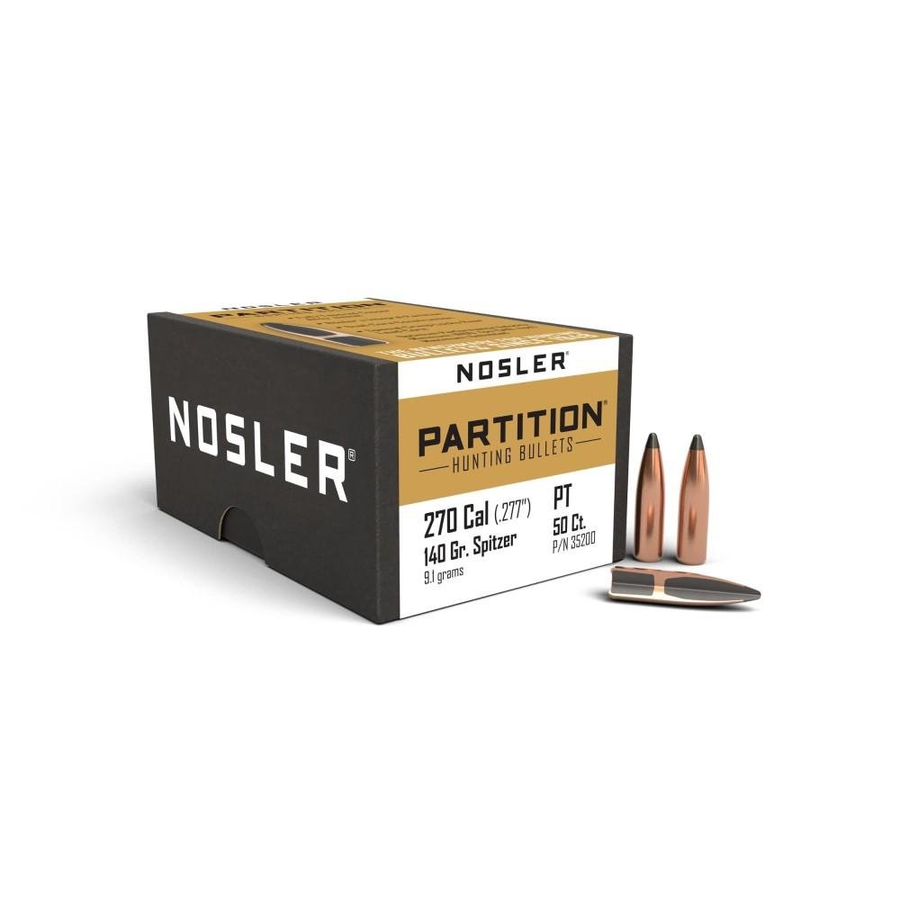 Nosler 35200 Partition Bullets .270 Cal 140gr Spitzer Point 50pk - Nosler - 270 CALIBER