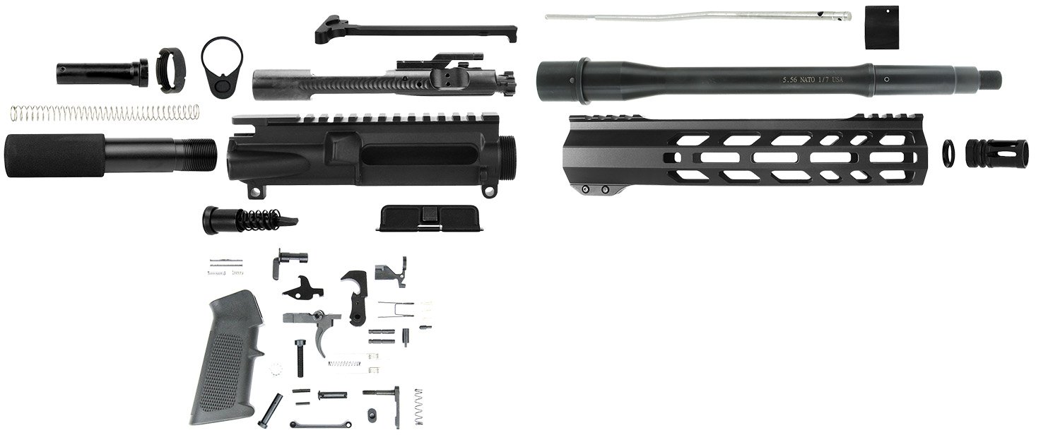 TacFire SSPK556LPK10 5.56x45mm NATO AR-Pistol Kit Black Steel - TacFire - PISTOL KIT
