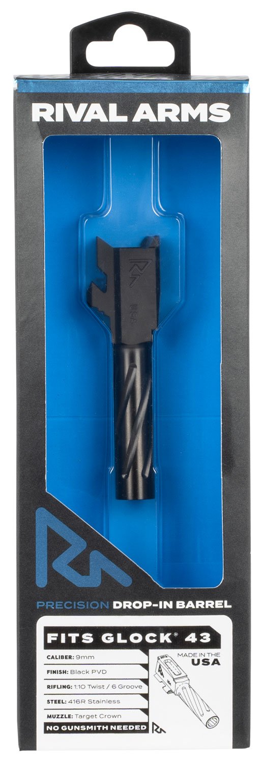 Rival Arms RA20G301A 9mm Barrel 3.41" Black PVD for Glock 43 - Rival Arms - 3.41"