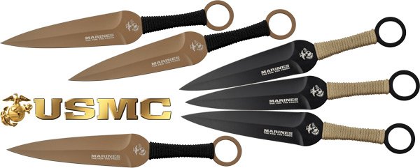 MTech USA USMC MT0016CS Throwing Academy 6.50" Plain Stainless Steel... - Master Cutlery