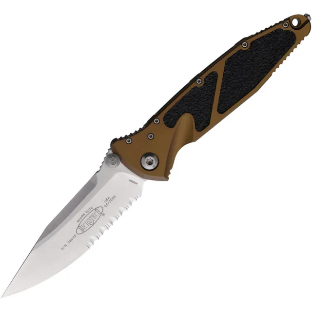 Microtech SOCOM Elite 160-11TA 3.98 In Stonewash Tan ALU Handle