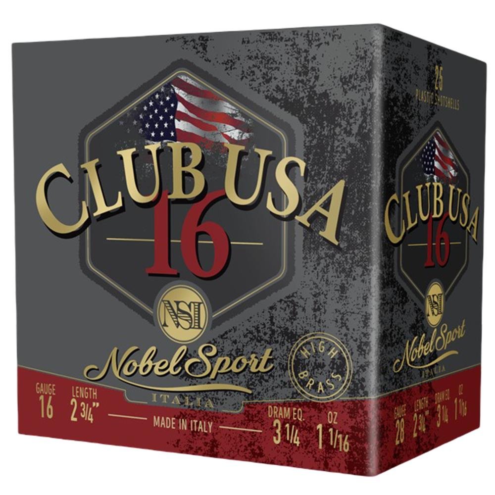 Buy Nobel Sport Club USA 16 Shotshells 16 ga 2-3/4 1-1/16 oz 1330 fps #8 25/ct online