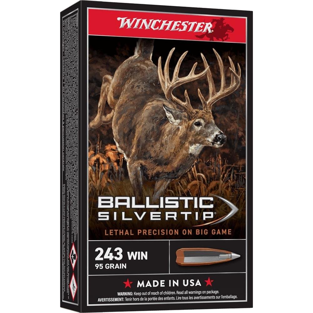 Winchester SBST243A .243 Winchester 95 Grain Ballistic Silvertip 20 Rounds - Winchester - RAPID CONTROLLED EXPANSION POLYMER TIP