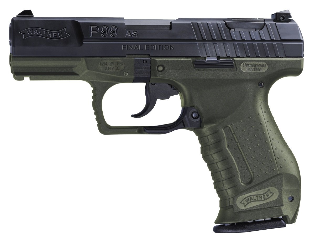 Walther P99 AS Final Edition 9mm 4" 15rd Bk/OD Grn Semi-Auto Pistol 2874172