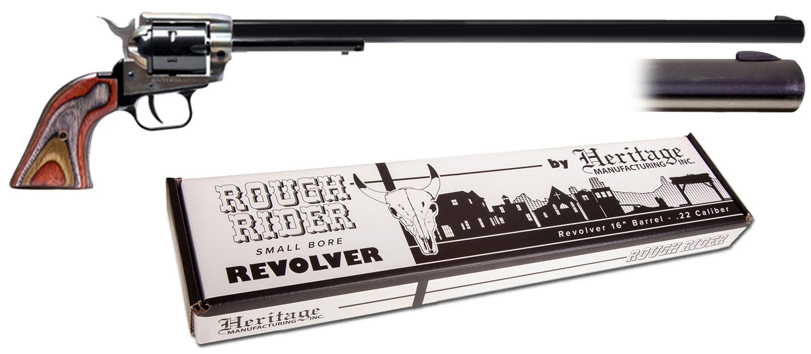 Heritage Rough Rider 22 LR Revolver 16" Barrel Adjustable Sights Black Finish - Heritage - SAO