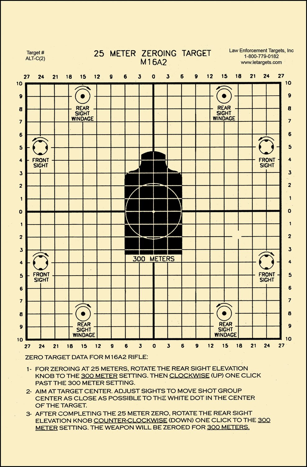 Action Target ALTC2100 25-Meter Zeroing Target 8.75"x11.5" 100 Pack - Action Target