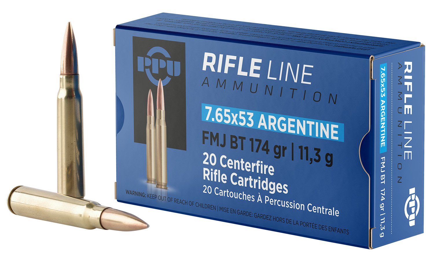 Prvi Partizan 7.65x53 Argentine 174Gr FMJ Boat Tail Ammo - 20 Rounds - Prvi Partizan - 7.65x53mm Argentine