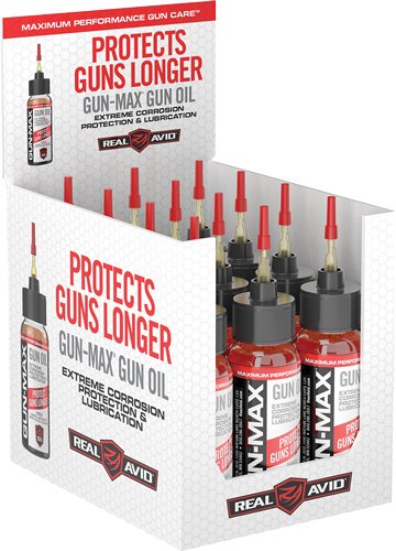 REAL AVID GUN MAX GUN OIL 1 OZ. BOTTLE 12PC.