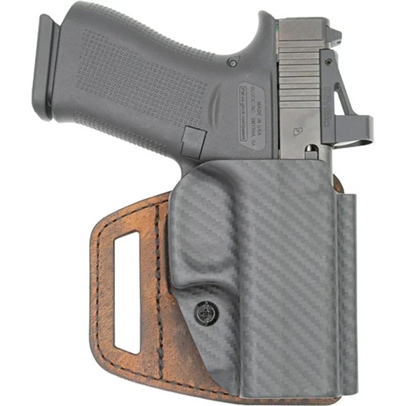 Versacarry VSL211365XL V-Slide Holster OWB RH Leather/Poly Brown