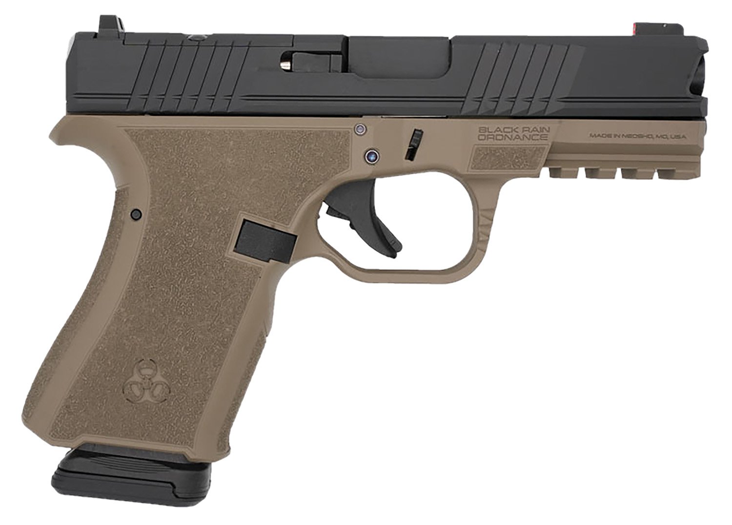 Black Rain Ordnance FL9MMFDEBLK 9mm 15+1 4" FDE Optic Ready Slide - Black Rain Ordnance - 9mm Luger (9x19 Parabellum)
