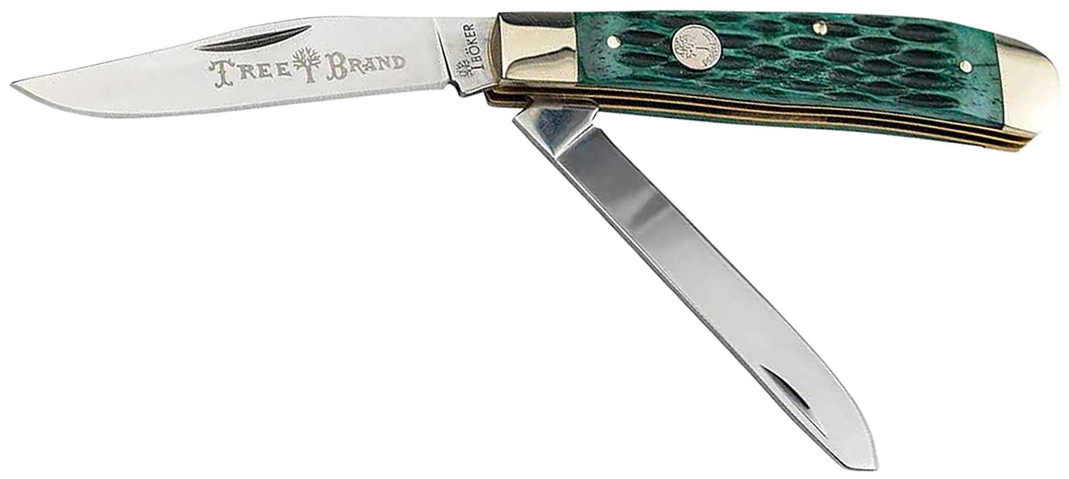 Boker 110831 Trapper 2.0 D2 Steel Green Jigged Bone Handle Knife - Boker - CLIP POINT/SPEY
