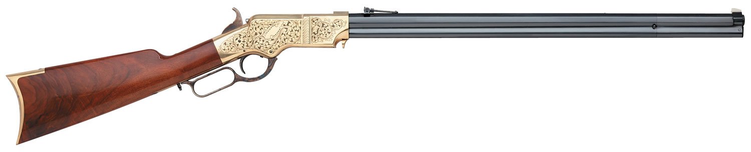 Taylors & Company 550295 1860 Brass Engraved 45 Colt 24.25" Blued Barrel