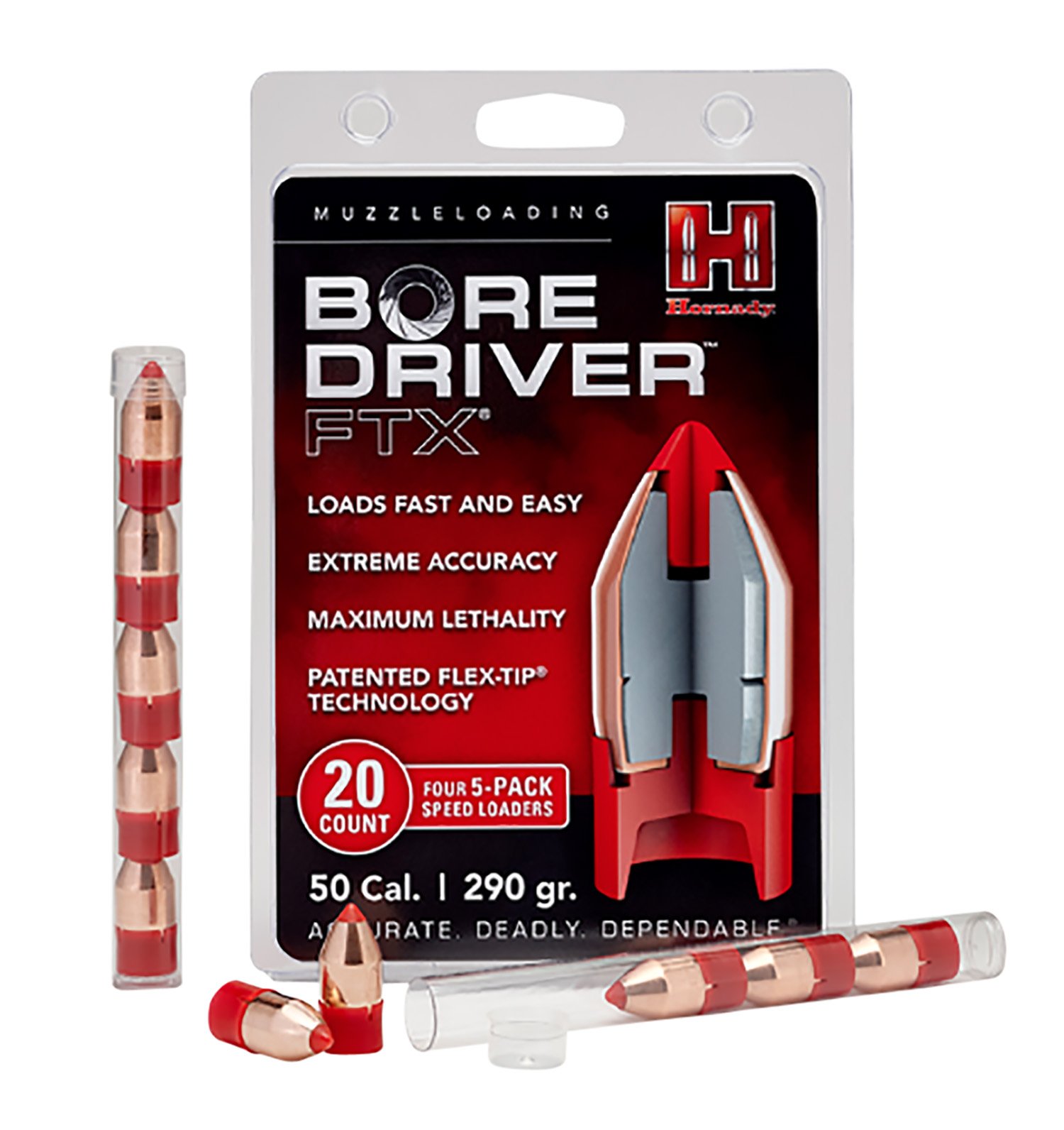 Hornady 67713 Bore Driver FTX 50 Cal Flex Tip Expa - Horn Hunter - FLEX TIP EXPANDING