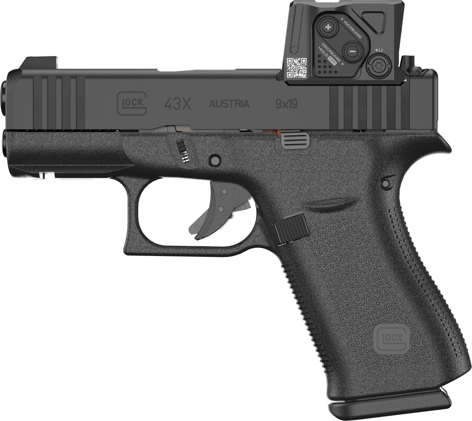 GLOCK UX4350B01FRMOS8A4 G43X MOS 9mm 3.39" Gas Nitride Semi-Auto Pistol