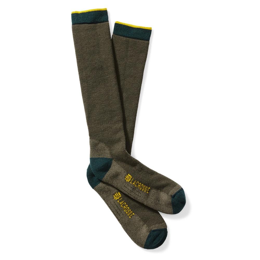 Lacrosse 913323-L Men's Merino Midweight Over-Calf Socks Green Large
