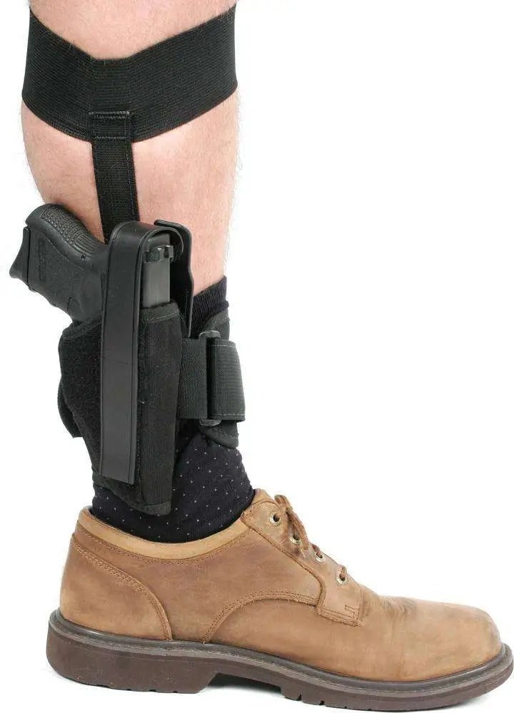 Blackhawk 40AH01BKR Nylon Ankle Holster 3-4" Medium Auto Right Hand Black - Blackhawk - .32/.380