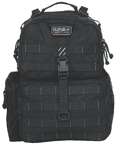 G.P.S. Tactical Range Backpack W/Waist Strap Black Nylon - GSM Outdoors - BLACK