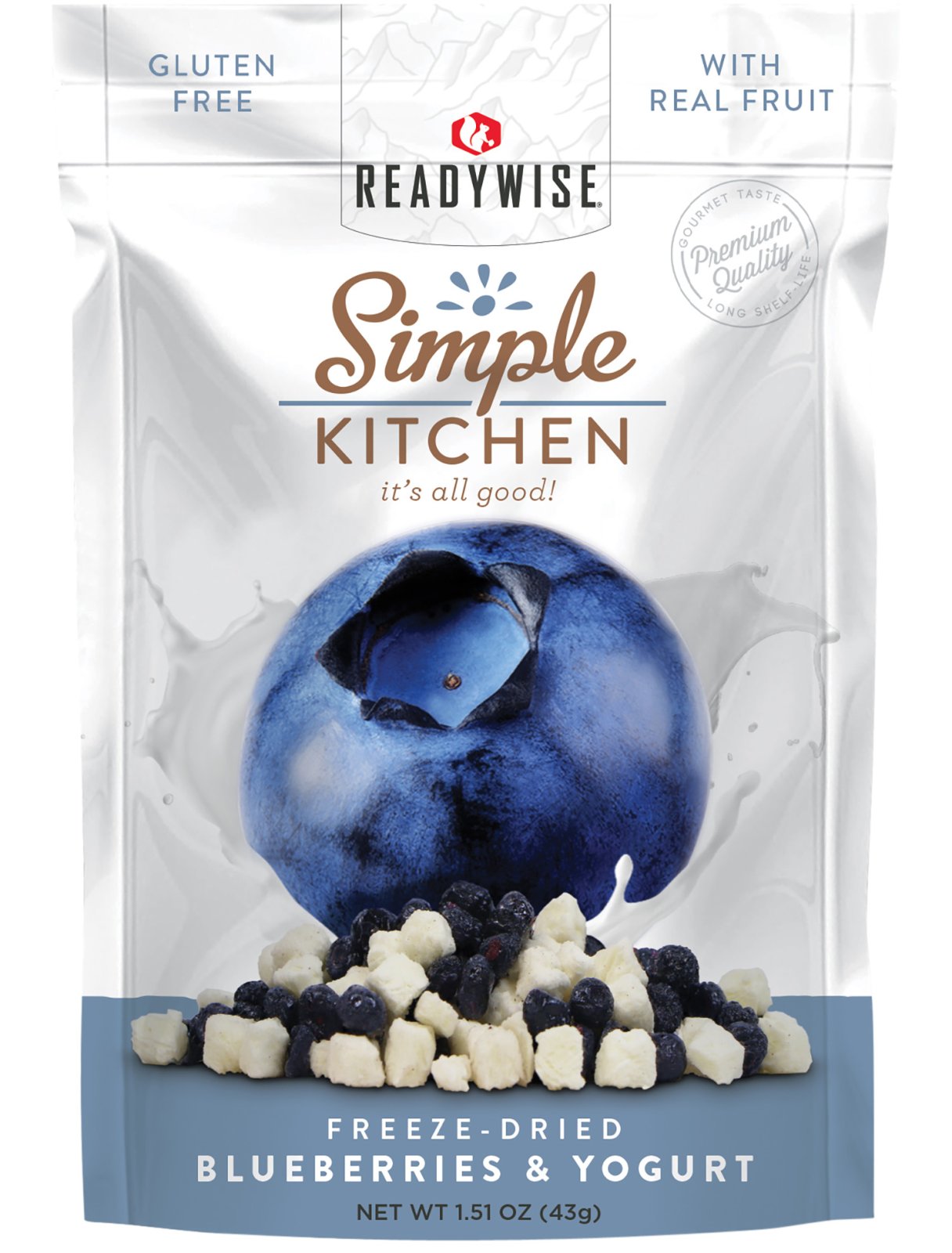 ReadyWise SK05912 Freeze-Dried Blueberries & Yogurt Pouch, 6-Pack