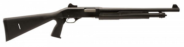 Buy Savage Stevens 320 Security Pump Shotgun 20 Gauge 18.5" Barrel 5 Rounds Ghost Ring Sight Black Synthetic Stock online