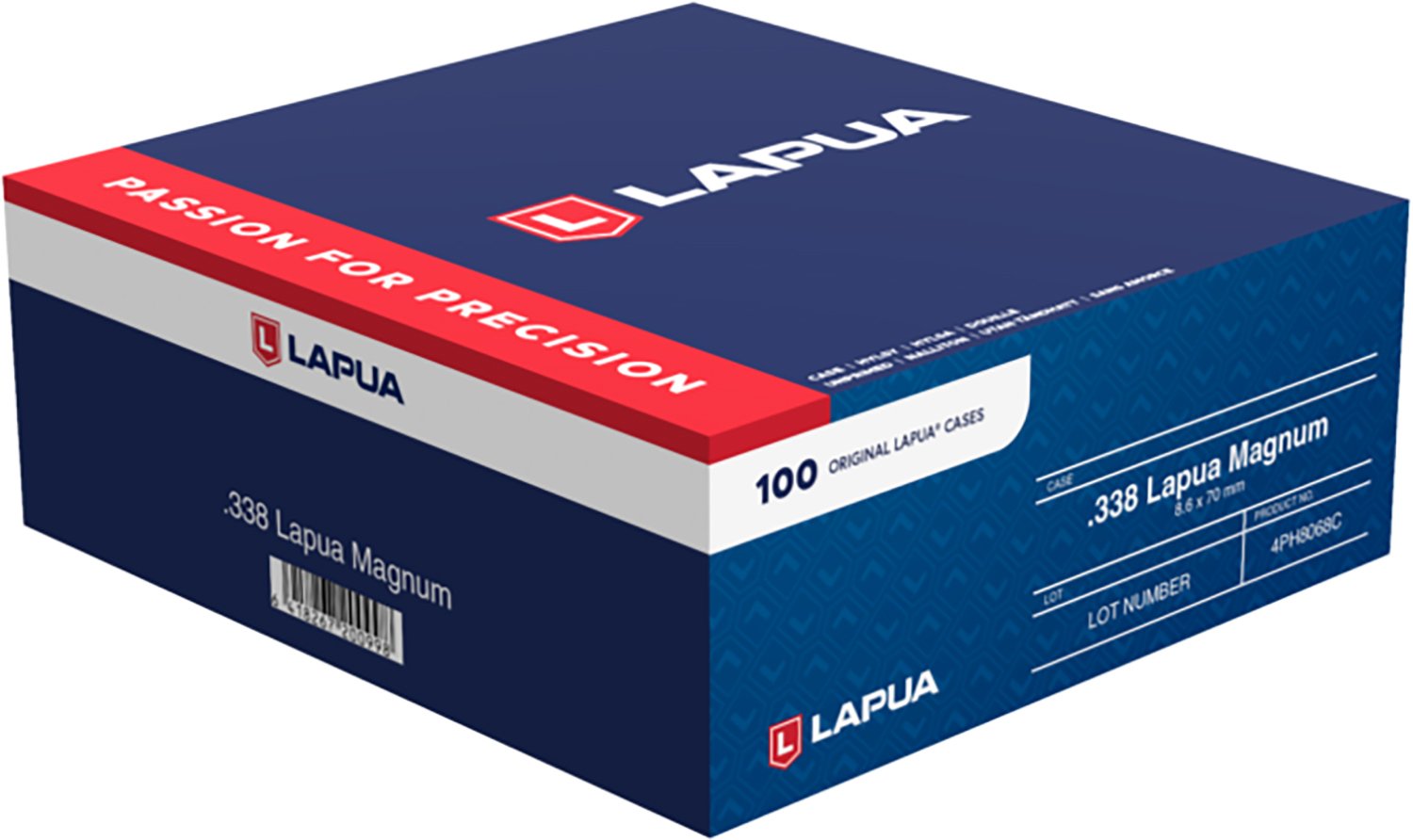 Lapua 4PH8068C .338 Lapua Magnum Rifle Brass 100ct LRP - LAPUA - BRASS