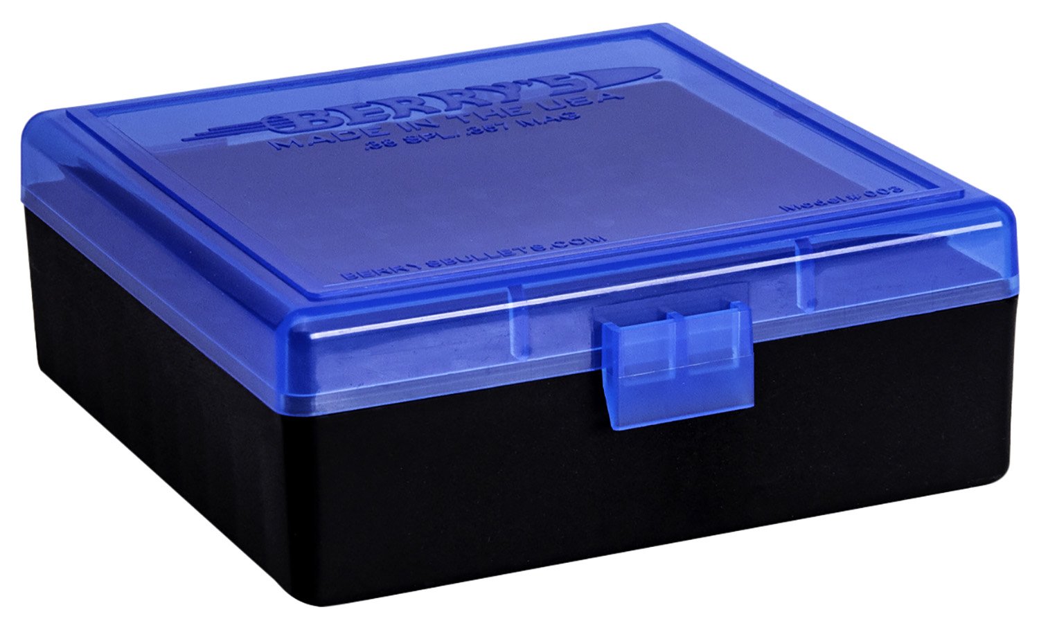 Berry's Ammo Box #003 - .38/.357 cal 100/rd Blue/Black - Berry's Mfg - AMMO BOX