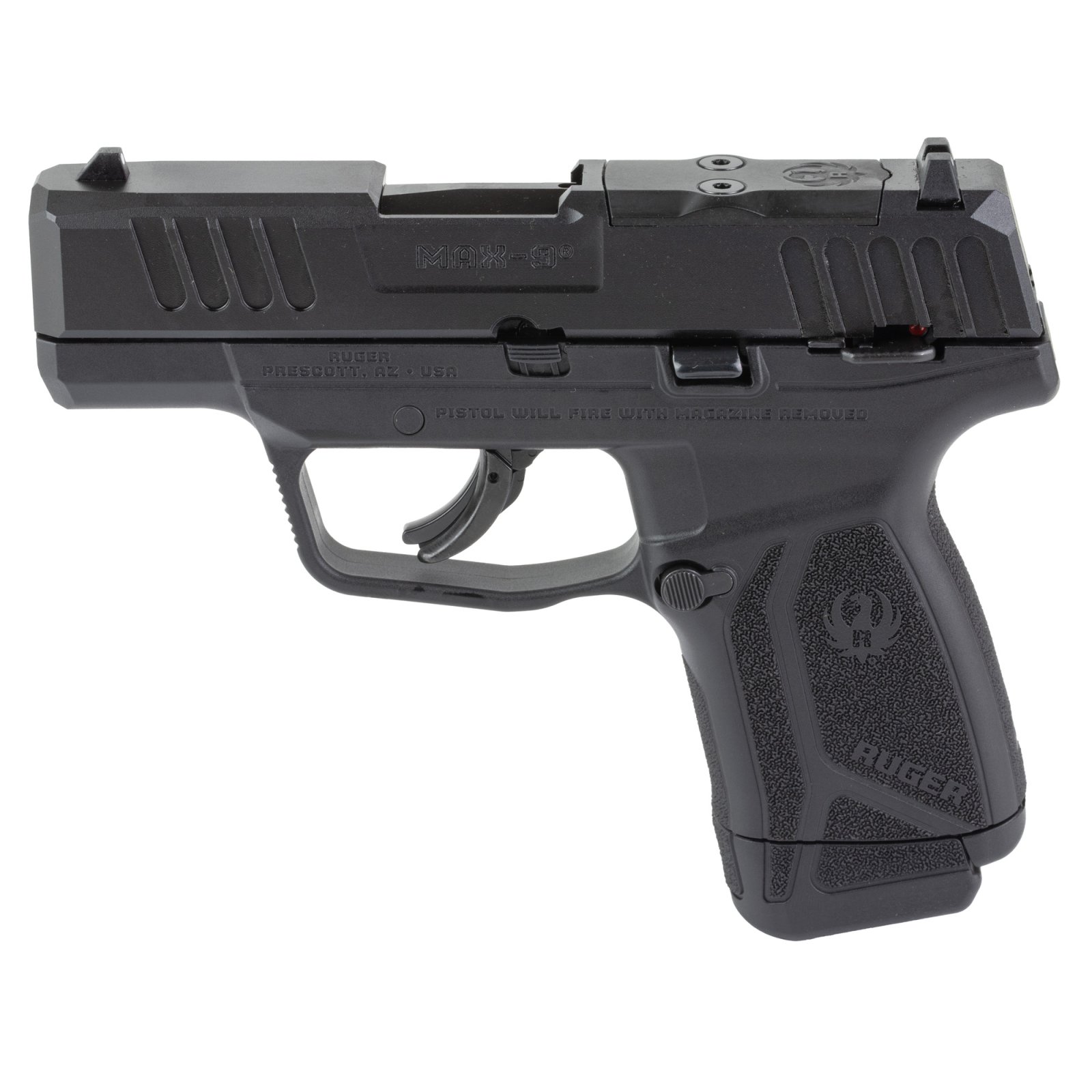 Ruger MAX-9 Handgun 9mm Luger 10rd Magazine 3.20" Black Oxide Barrel Manuel Safety