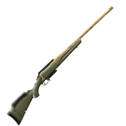 7mm-08 Rem Gen II American Green Splatter Stock, 22" Spiral Fluted Burnt Bronze Barrel, AI-Style Mag, Alloy Steel, 6.6lb - Ruger - 7mm