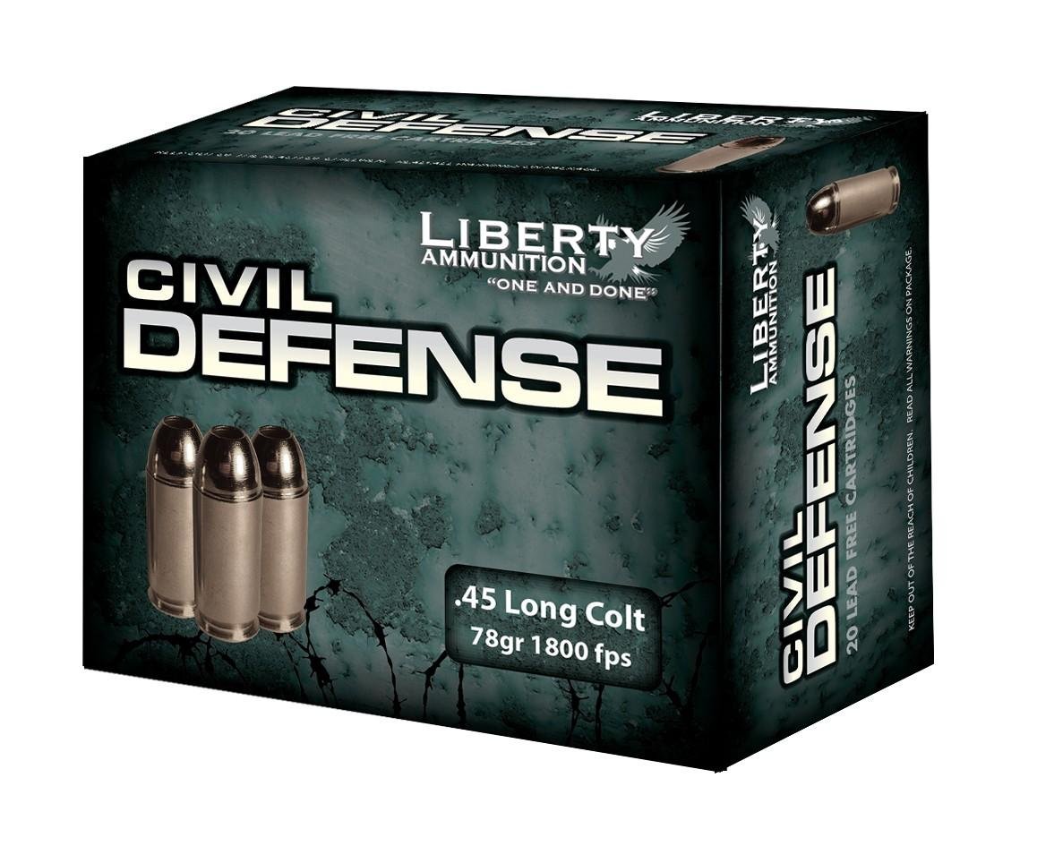 Liberty Ammunition Civil Defense 45 Colt 78 Grain Hollow Point 20 Rounds