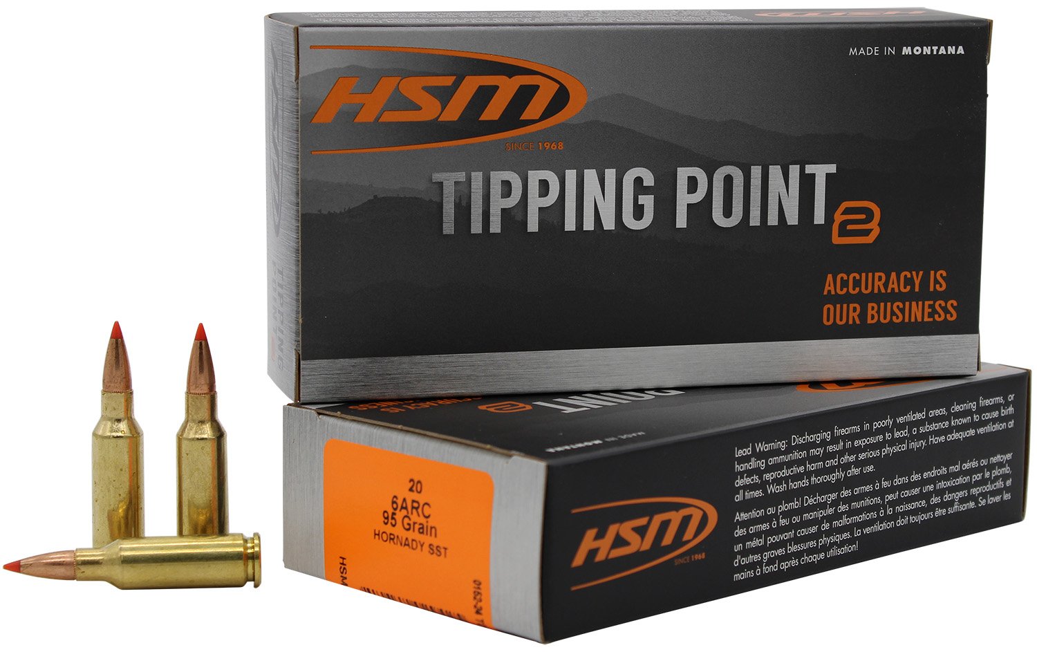 HSM 6MM ARC 95GR Tipping Point Super Shock Tip Ammo - HSM Ammunition - 6MM ARC