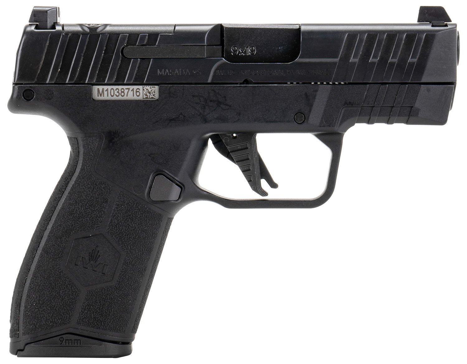 IWI Masada Slim 9mm Pistol - Black 3.4" Barrel 13rd Optic Cut