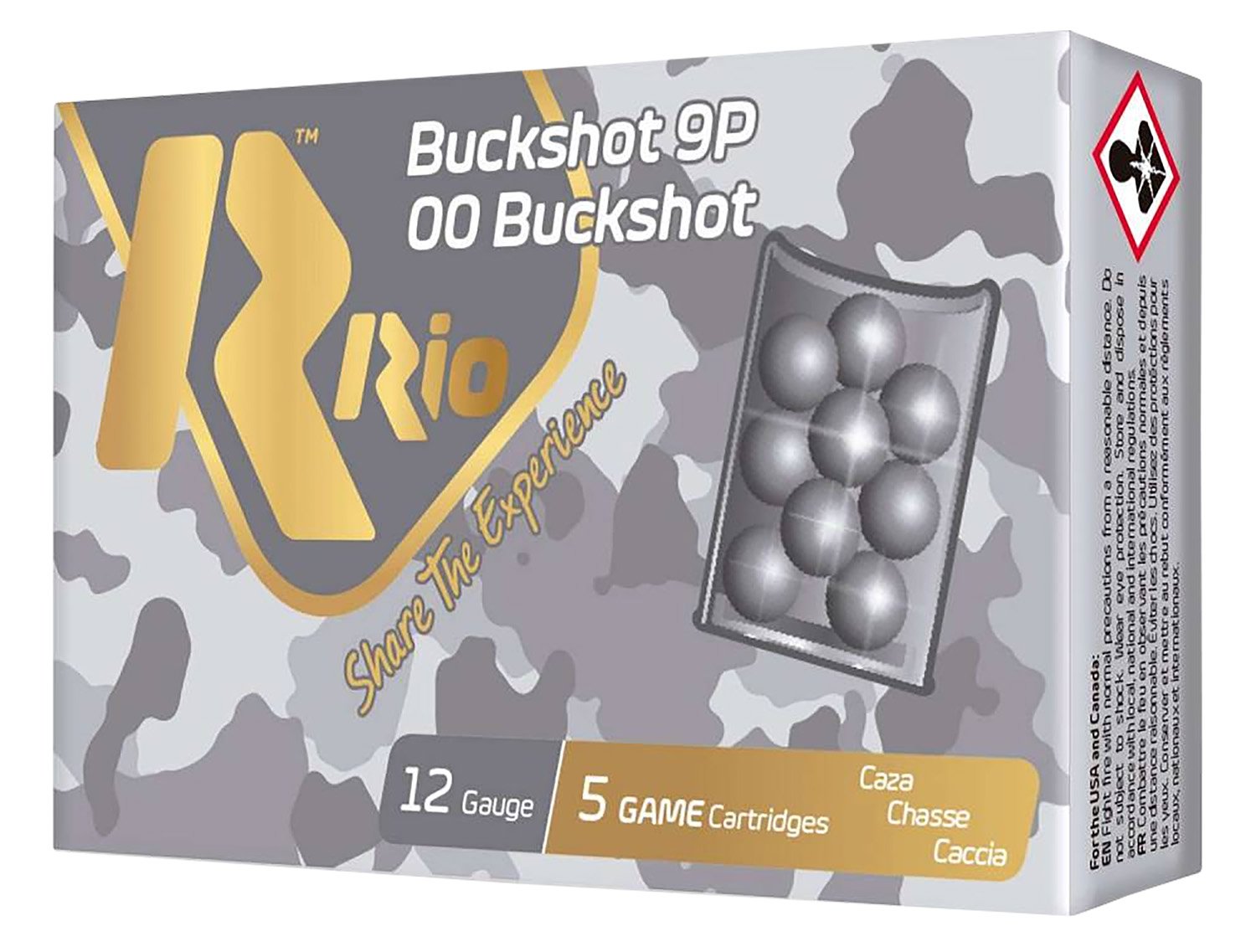 Rio RB129 12 Gauge 9P 2.75 Inch 00 Buckshot Shells