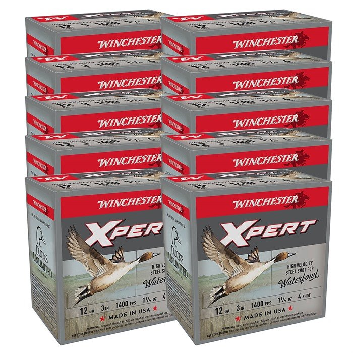 Winchester XPERT WATERFOWL 12 GAUGE 3" 1-1/4 OZ #4 SHOT 250/CASE - Winchester