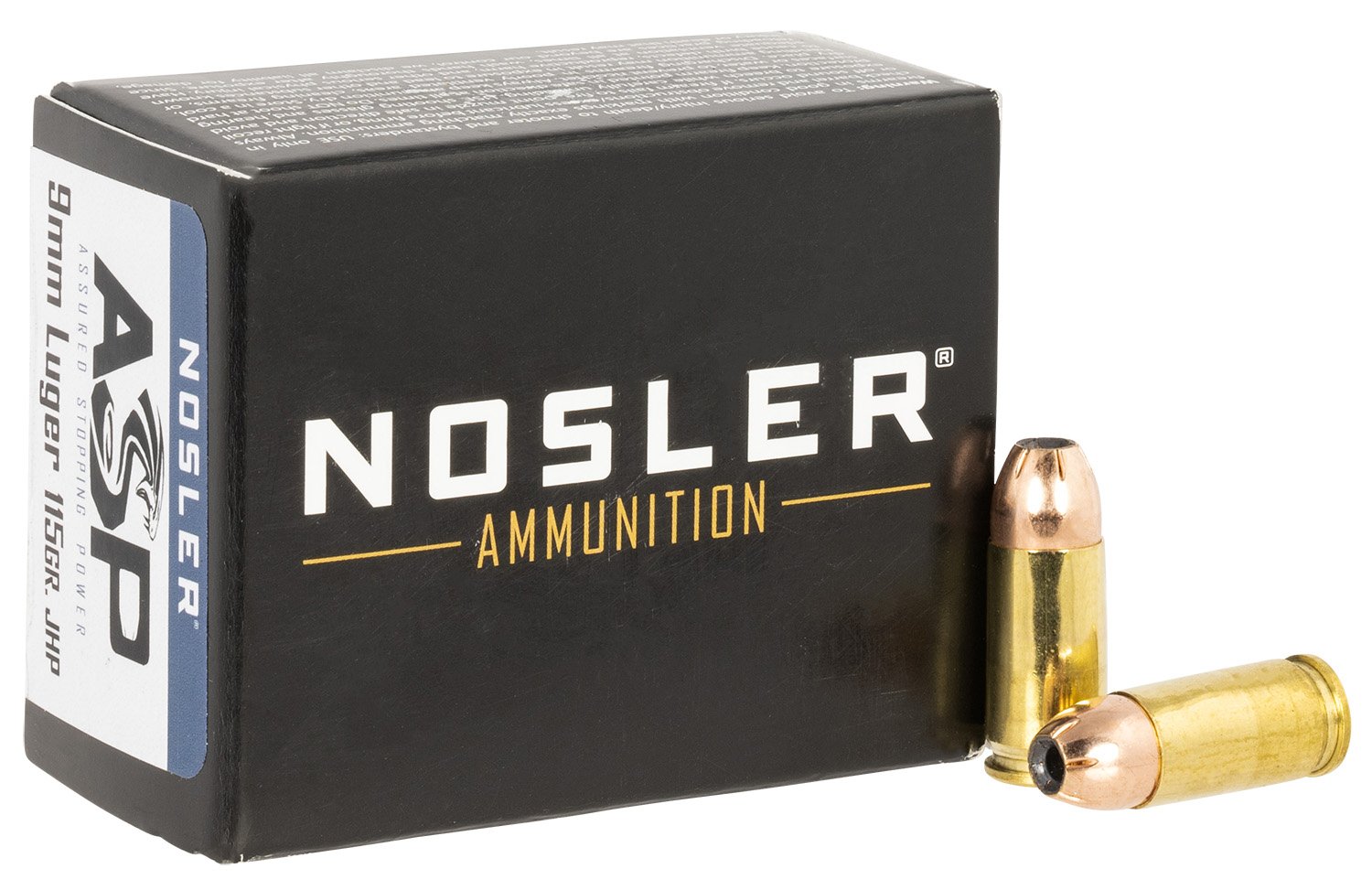Nosler 51285 9mm Luger 115 Grain JHP 20 Rounds Box