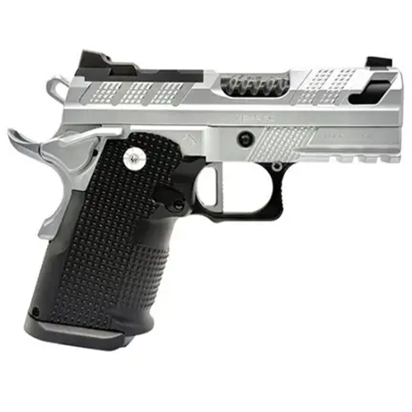 FUSION XP 3C COMPACT LW 3" CHROME DBL STK GLK MAG 2 GLK Mags, Tenifer & QPQ Finish, Optic Ready, Milled Trigger, Aluminum Frame