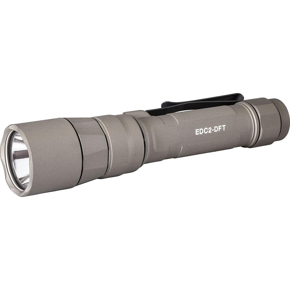 Surefire EDC2-DFT Flashlight, Dual-Fuel, 700 Lumens, Anodized Tan Finish
