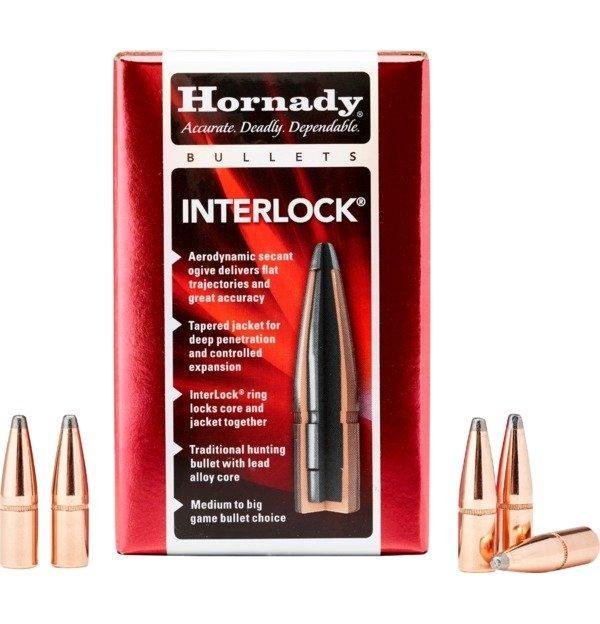 Hornady 3033 InterLock Hunting 30 Cal .308 150 gr BTSP Ammo - 100 Rounds - 2.26 lbs | UPC: 090255230338 - Horn Hunter - .308