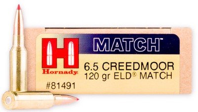 Hornady 81491 Match Target 6.5 Creedmoor 120 gr ELD-M 20 Per Box/ 10 Cs