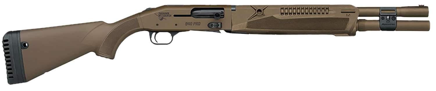 Mossberg 85181 940 12 Gauge Shotgun 7+1 FDE Cerakote Fiber Optic 18.5" - Mossberg - 12 Gauge