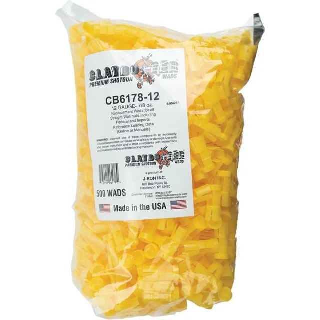 Buy J-Ron Inc. Claybuster Shotshell Wads 12ga 7/8oz Yellow 500/ct online