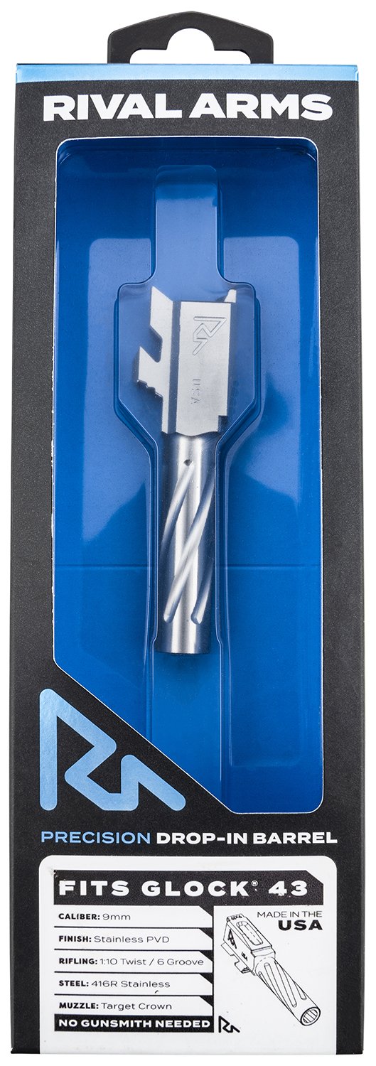 Rival Arms RA-RA20G301D 9mm 3.41" Stainless PVD Barrel for Glock 43/43X - Rival Arms - 3.41"